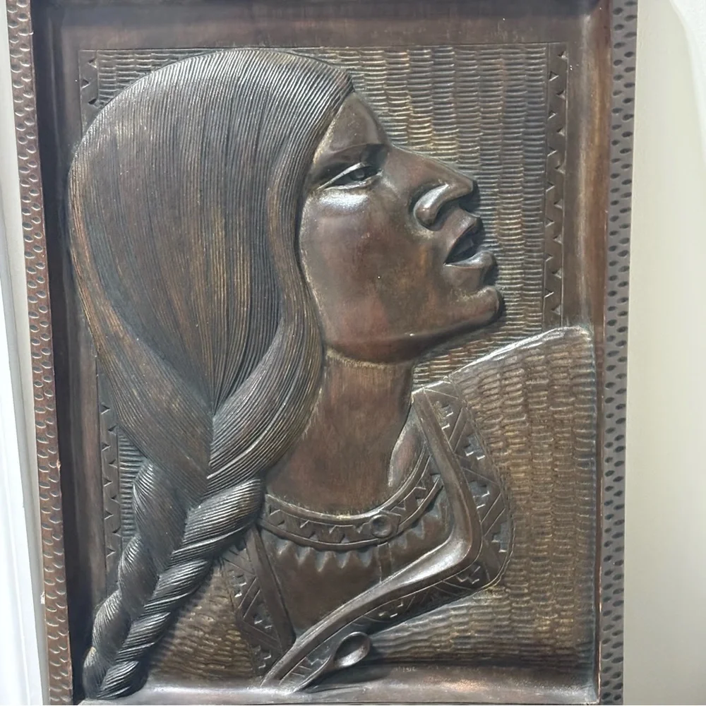 ❤️1960’s Bolivian Native American Mahogany Hand Carved Plaques - Picture 2 of 4